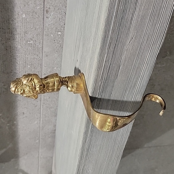 Vintage Brass Santa Mantle Stocking Hook - Picture 3 of 9